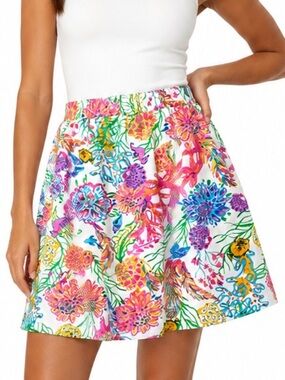 Fresh Produce Avery Skirt USA Made Tropical Oceanscape Print Knee length Small